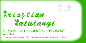 krisztian matulanyi business card